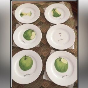 LIMOGES PORCELAINE DE SOLOGNE APPLE/POMME CANAPÉ PLATES